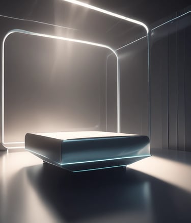 Team members collaborating around a table filled with blueprints and devices.