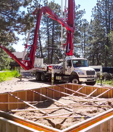 Elk Valley Contractors setting up wooden formwork for a residential concrete foundation.