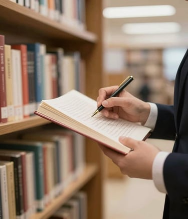 A professional educator in a bright, modern setting, smiling naturally while interacting with a tablet. The lighting is soft and natural. Global / General. The atmosphere is clear and inviting with off-white and soft blue tones in the background.
