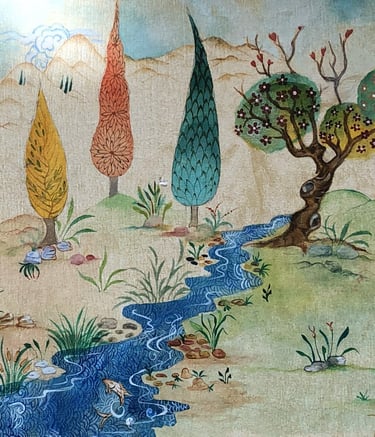 Manzara Çalışması Minyatür Deneme sulu boya ve tonlama çalışması