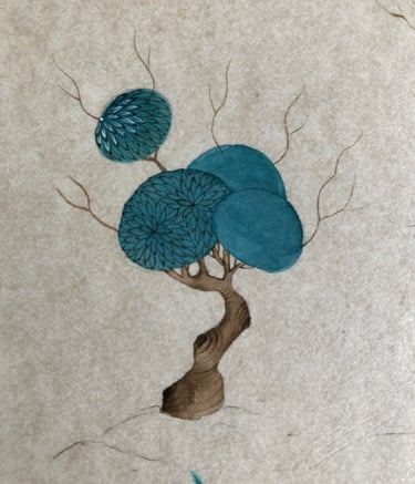 Agaç Çalışması Minyatür Deneme sulu boya ve tonlama çalışması