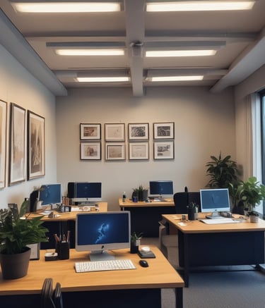 Cleaning supplies and equipment neatly arranged on a cart.