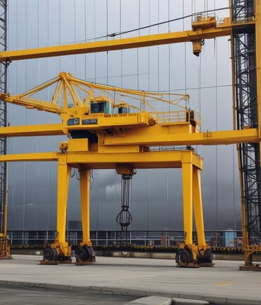 Inspector reviewing crane documentation and compliance reports.