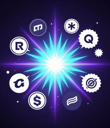 Futuristic AI-driven digital human interacting in a sleek cyber-corporate environment.