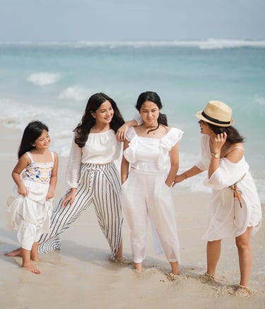 Children walking together on the beach at Karma Kandara Bali  