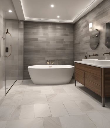 A beautifully finished basement with warm lighting and modern decor.