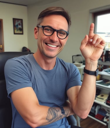 A person dressed in a ninja-style outfit with a headband and mask is kneeling next to an open briefcase filled with stacks of hundred-dollar bills. The background features decorative string lights creating a festive atmosphere.