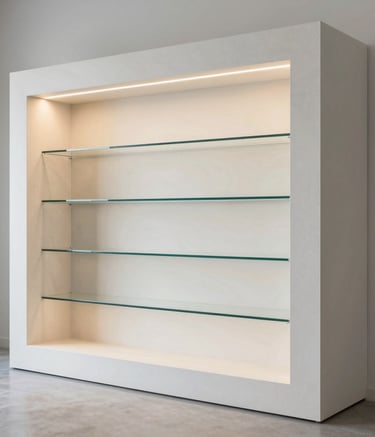 Close-up of smooth drywall wall with clean edges and fresh paint in a home office.