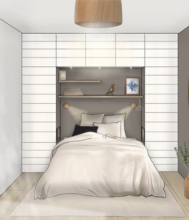 Chambre avec un dressing pont de lit