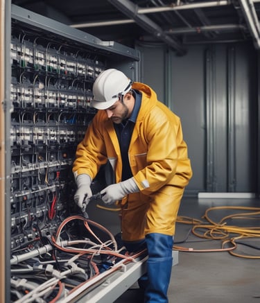 An under-construction bridge with scaffolding and concrete pillars, situated in an open area with clear skies. A crane and various construction materials are visible, with a vehicle parked nearby.