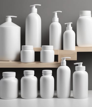 A diverse group of people using care products outdoors.