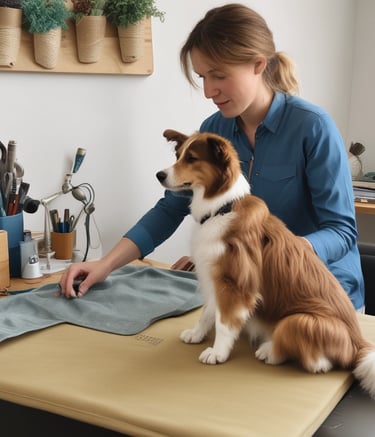A team collaborating on product design in a workshop.