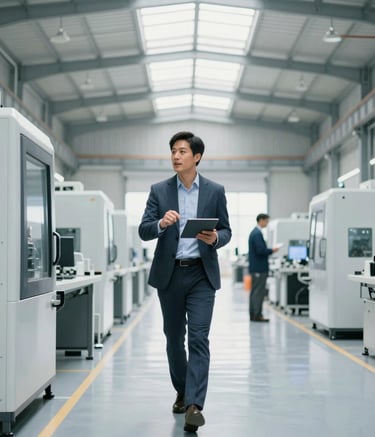 A person is engaged in a transaction at a wooden counter, using a point-of-sale terminal. There is a bottle of wine on the counter and another person is handing over a paper bag, likely containing the purchased item.