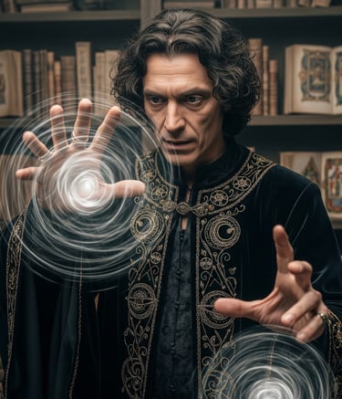 Three worlds are turned upside down when a warrior loves a sorcerer, and a scientist is murdered.