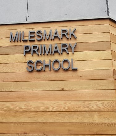 3D exterior lettering installed for Milesmark Primary School building