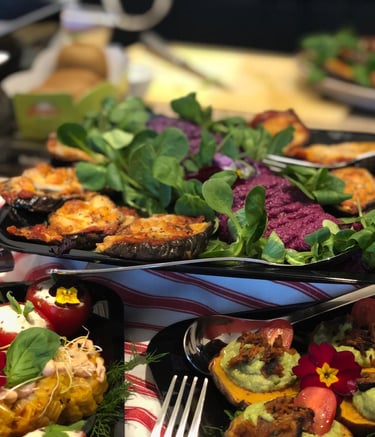 vegan catering with homemade cheese