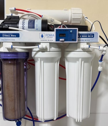 Estação de água desmineralizada e deionizada