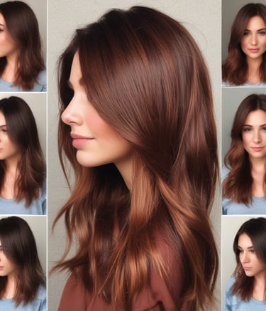 A person with brown, curly hair is seated in a chair, facing away. Another person, wearing a black bracelet, is holding scissors and preparing to cut the hair. Hairdressing tools are visible nearby, including a hair dryer attached to the wall. The environment suggests a salon setting with muted lighting and light-colored walls.