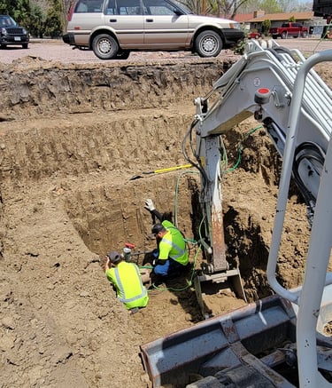 Installing a sewer line for a manufactured home in northern colorado