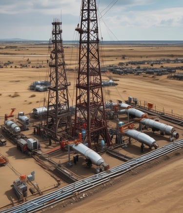 A modern gas station with a prominently displayed red sign reading 'CNG'. The structure features a clean, angular design with bright red and orange tones. The sky is clear with a gradient from light blue to pale orange near the horizon.