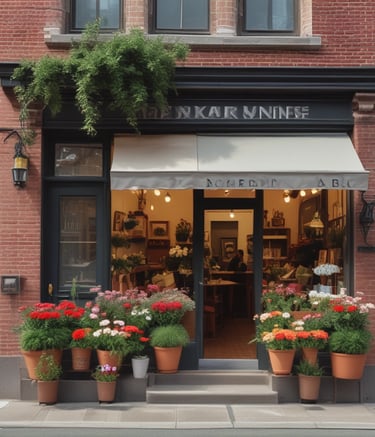a restaurant on the corner of a street