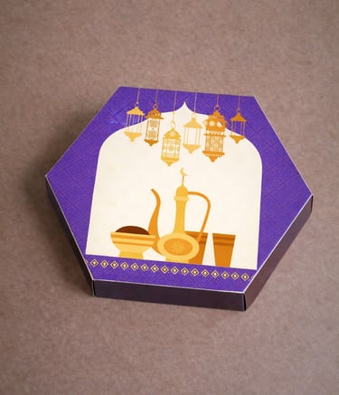 Food-grade hexagonal food box made from certified paper-based board, leak-proof and heat-resistant