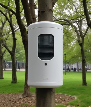 Community members engaging with monitoring technology.