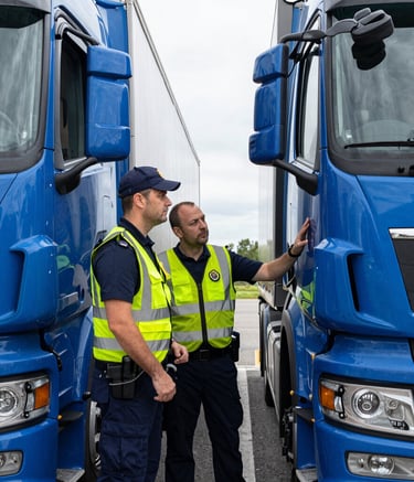 Aerial view of a large cargo terminal filled with colorful shipping containers organized in rows. Railway tracks are visible, some with train cars loaded with containers. The area is surrounded by industrial buildings and greenery.