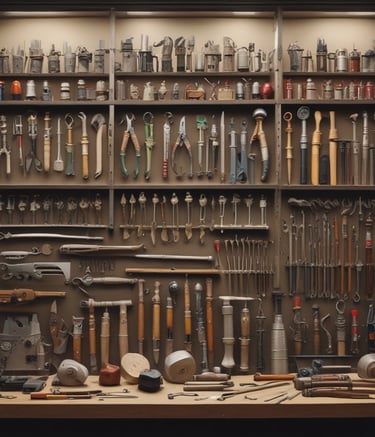 A metal fence in the foreground with vertical bars frames a construction site, where various materials and machinery are visible. In the background, an industrial building with a tower stands under a partly cloudy blue sky, surrounded by greenery and other urban structures.