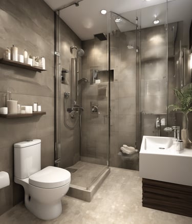 a man and a woman standing at a counter