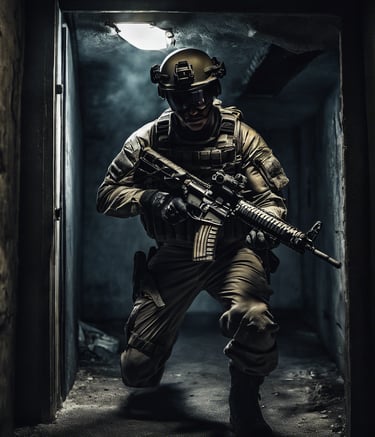 a man riding a skateboard down a street next to tall buildings