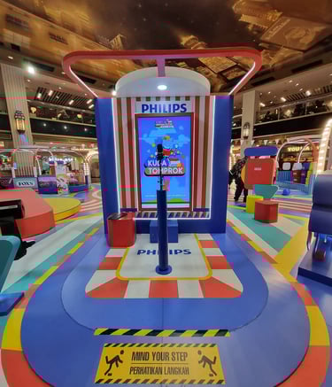 Displaye booth activation traditional digital game kuda tomprok