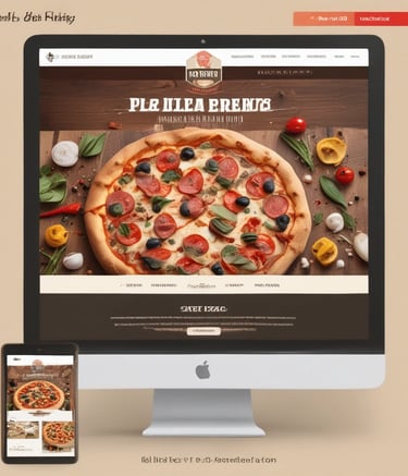 An elegant pizza showcase website design.