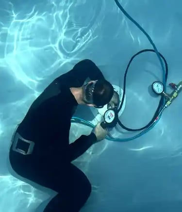 Mise en pression d'une bonde de fond pour teste d'étanchéité