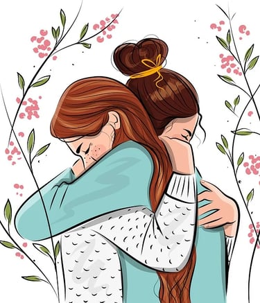 Dos mujeres abrazándose
