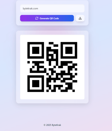 a qr code coder on a phone