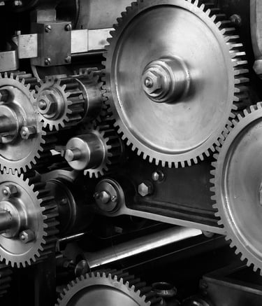 a machine with several interconnected cogs