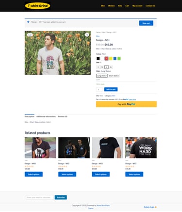 Tshirt-Cutomisation Page