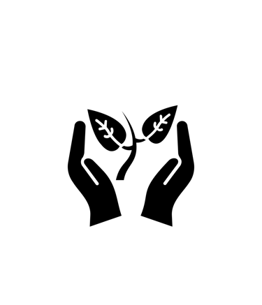 Pictogramme, fleurs dans une main