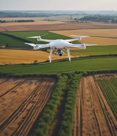 A single large green cacao pod hangs from a tree branch surrounded by lush green leaves. The pod has a rough, textured surface and is prominently positioned in the foreground, while the leaves provide a vibrant, natural background.