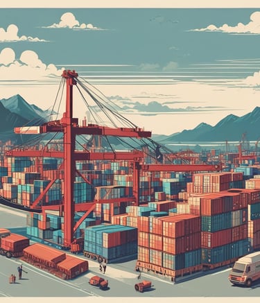 A vintage political poster depicts three cartoonish figures in exaggerated national costumes. The central figure, representing the United States, wears a top hat and striped pants. To the right, a figure representing Germany is dressed as a militaristic officer. On the left, a British character stands with crossed arms wearing a jacket featuring the Union Jack. The text above reads 'Free imports have made Britain the dumping ground of all nations.' Additional text below advocates for tariff reform to protect British trade.