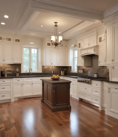 A construction site with a multi-story wooden building frame in progress. There's an excavator with a red arm and a person operating it near a pile of construction materials. Another worker is also visible, wearing a hard hat and is engaged in groundwork.