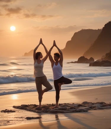 three women sitting on yoga mats in a yoga class