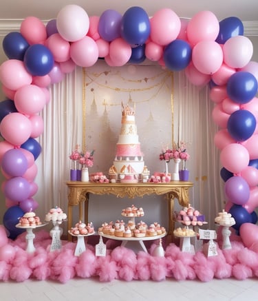 a birthday party with balloons and balloons