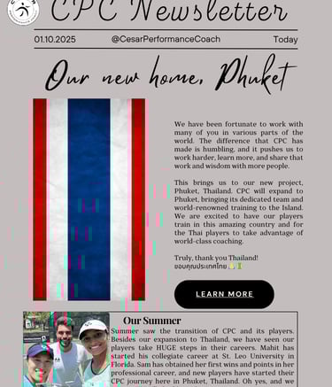 Cesar Performance Coach Monthly Newsletter