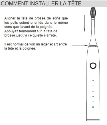 COMMENT INSTALLER LA TÊTE brosse à dent aquolab sonique hygiene-precision