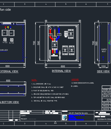 VoltEdge Autocad drawing of Power distribution /Electrical Distribution box