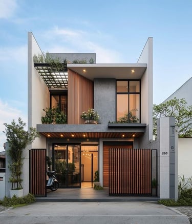 Modern Architecture- Front View of Modern Villa/ Bungalows