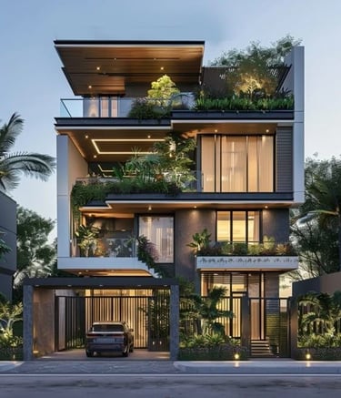 Modern Architecture- Front View of Modern Villa/ Bungalows