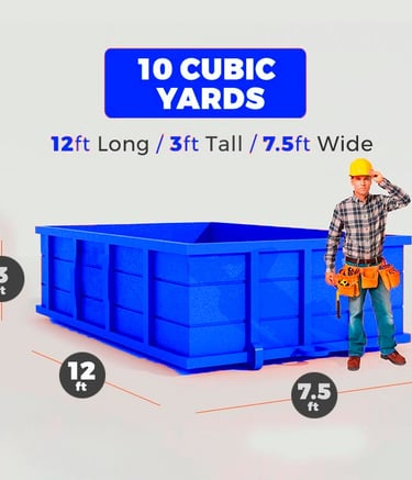 10 yards dumpster size
